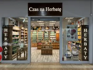Wejście do sklepu Czas na Herbatę w galerii Grudziądzkiej w Grudziądzu.