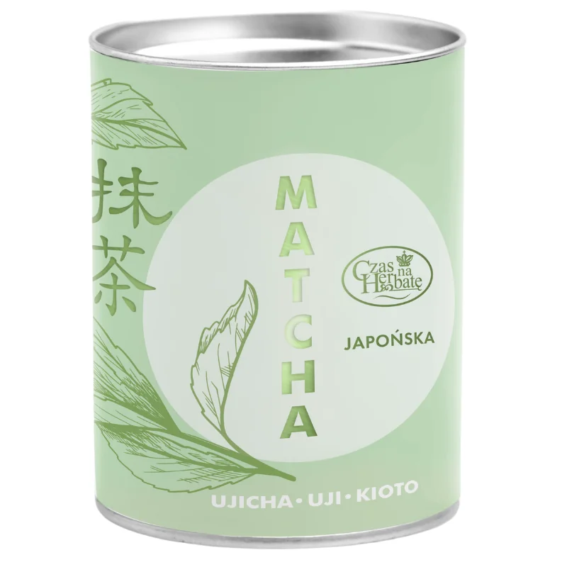 Na zdjęciu znajduje się puszka japońskiej herbaty matcha marki „Czas na Herbatę”, pochodząca z regionu Uji w Kioto.